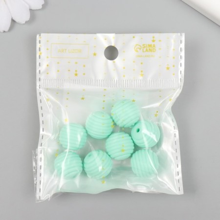 Busina silicone "Round with a beam" Mint-green d = 1.5 cm-2