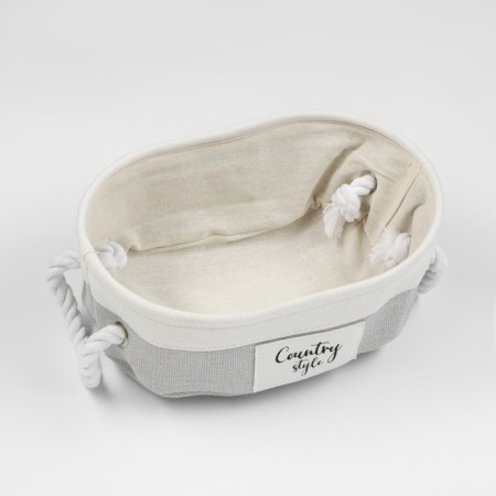 Stelly basket with Country handles, 320 x 220 x 100 mm, gray-4