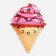 Watching clock, series: children's, "ice cream-cut", discrete move, 32 x 23 cm