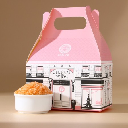 New Year. Bath salt, 500 g, strawberry aroma in champagne-1