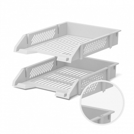 Paper tray horizontal Erichkrause Classic, mesh, white-1