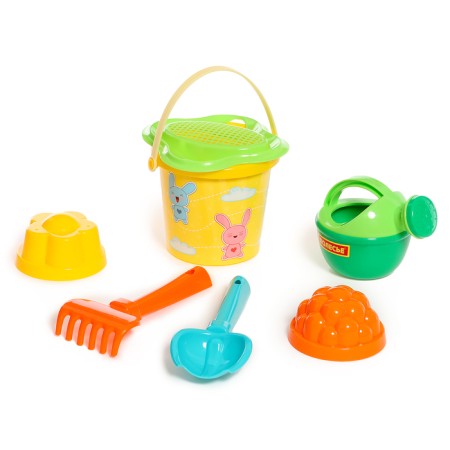 Sanding set: a bucket with a sticker, a strainer, scoop, robberies, 2 molds, watering can-12