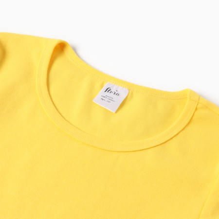 T-shirt female o-shaped neckline, yellow color, size 54-1