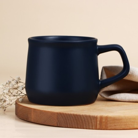 Ceramic "Flowers" mug, 380 ml, blue color-1