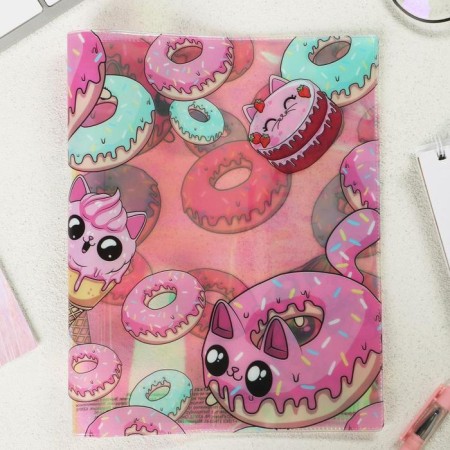 Holographic cover for the notebook "Donut", 34.7 x 21.1 cm-2