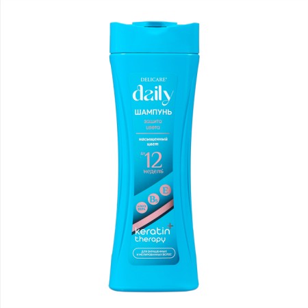 Hair shampoo Delicare Daily Keratin and color protection, 600 ml