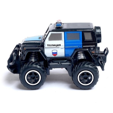 Radio -controlled jeep "Police" works on batteries, black color-1