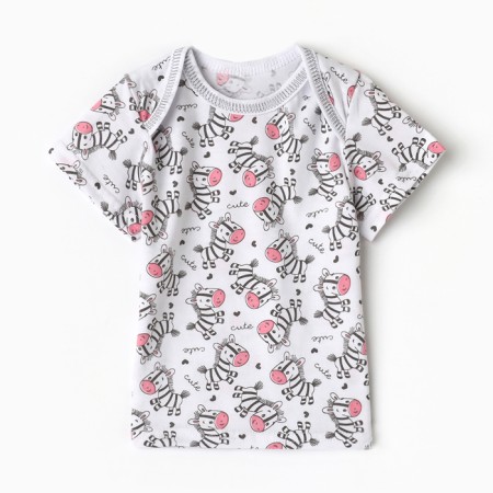 T -shirt nursery, pink color/zebra, height 74