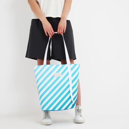 Bag Women's Beach Nazamok, in a strip, 39x32 cm, Blue-9