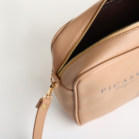 Women's bag over the shoulder Textura, small size, beige color-7