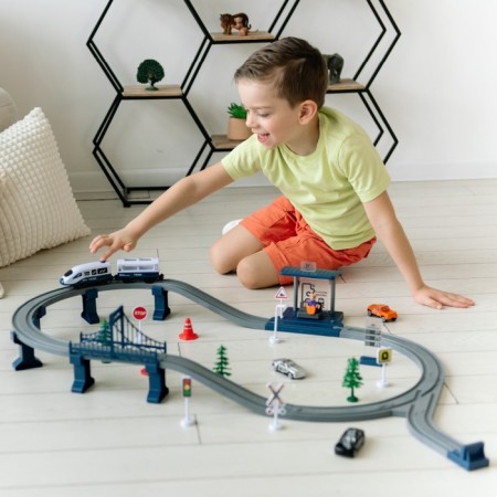 Railway for children "My city", 63 subjects, blue-1