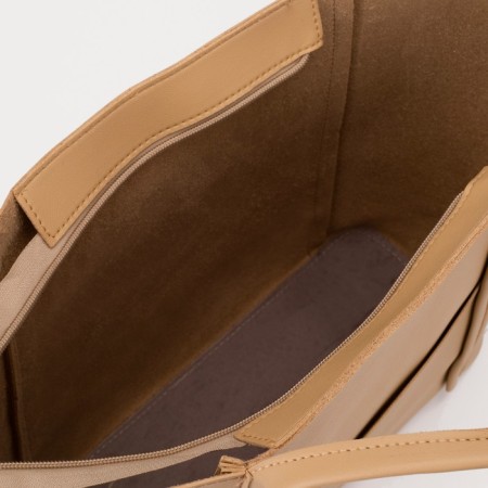 Zipper bag with lightning, beige color-2