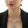 Set 2 objects: earrings, necklace "elite" drops of triangle, white-white color in silver, 40 cm