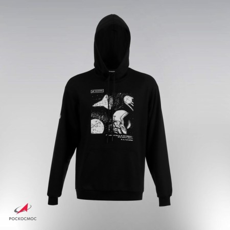 Sweatshirt with a hood Roscosmos x Onlytop, p. M, the color is black-3