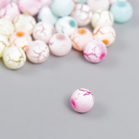 Beads for creativity plastic "Crakelur Pastel colors" set 20 grams d = 0.8 cm-2