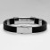 Bracelet Unisex "Power" rectangle with weaving, black color with silver, 22 cm