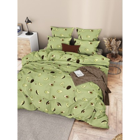 Bed linen Duet "Avocado", size 220x240 cm, 145x215 cm - 2 pcs, 50x70 cm - 2 pcs