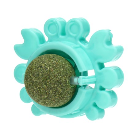 A toy for cats with cat mint "crab", 6.8 cm, turquoise-4