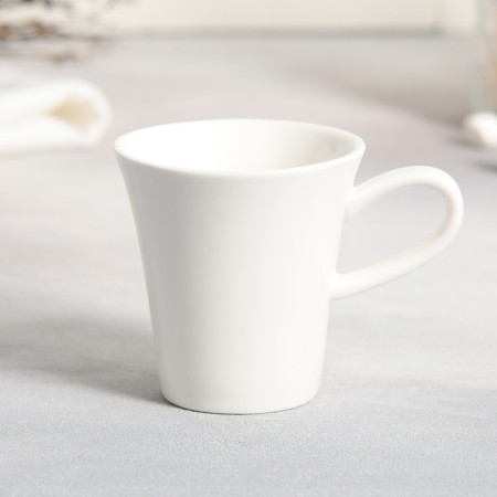 Tea couple ceramic "White Monster", a mug of 100 ml, a saucer 15x14 cm, white color-4