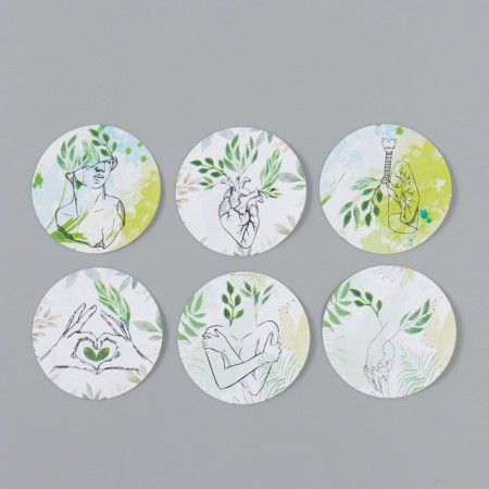 Stick Paper "Watercolor. Plants" d = 2.5 cm 252 pcs in the roll-5