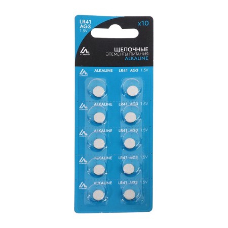 Alcaline battery (alkaline) Luazon, AG3, LR41, blister, 10 pcs-1