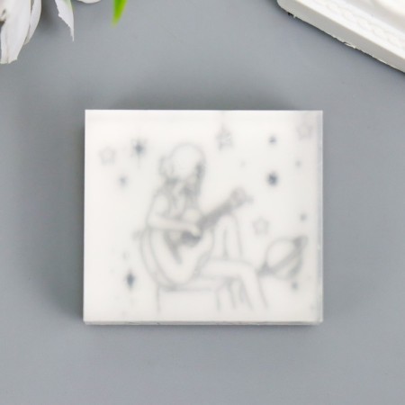 Acryl seal "Girl with guitar and night sky" 2x3.7x4.2 cm-3