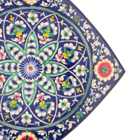 Largan Rishtan ceramics "Patterns", 31 cm, square, blue-2