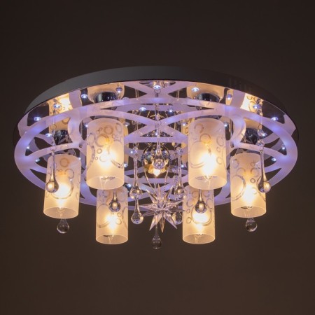 Люстра 5251/6+1 6х40Вт Е14+1х35Вт MR11 ПДУ LED 55х55х19см-4