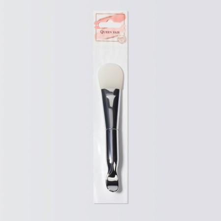 Silver masks brush, silicone, with a spatula, 14 (+/- 1) cm, silver/white color-8