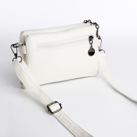 Bag Cross-Bodi with a zipper, white color-1