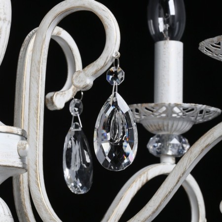Aurora chandelier, 5x60W E14, white color, gold-2