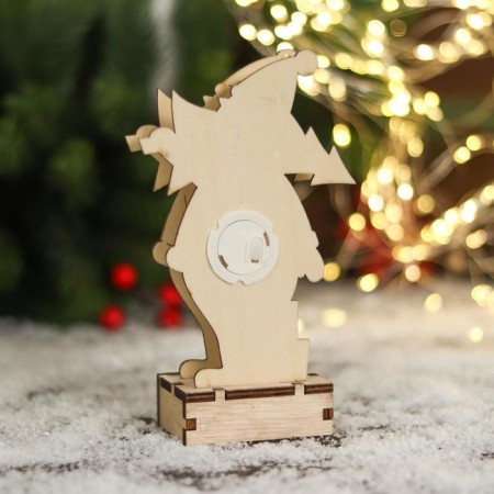 Figure New Year's light "Santa Claus with a Christmas tree and gifts" 10x17 cm-1