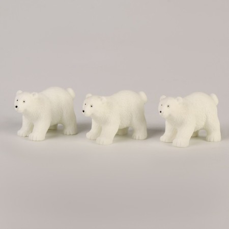Miniature Puppet "White Bear", set of 3 pcs., Size 1 pc. - 4 × 2 × 3 cm-2