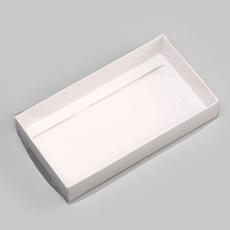 Confectionery packaging, white with PVC lid, 18 x 10 x 3 cm-1