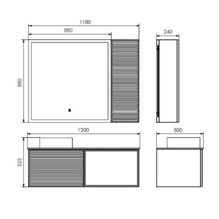 Comforty Mirror Edelweiss 90e LED backing, sensor, anti-recovery-1