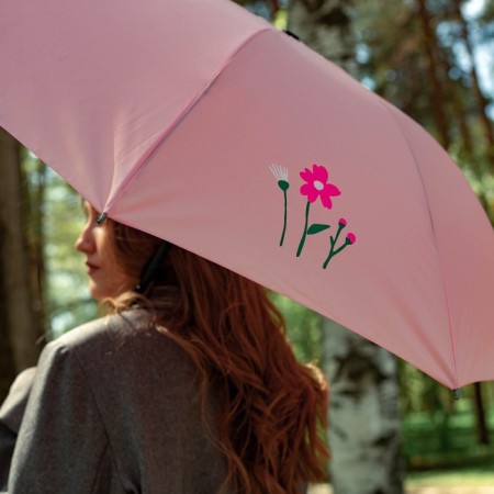 Mechanical female umbrella, 8 knitting needles, d = 95, pink minimalism-9