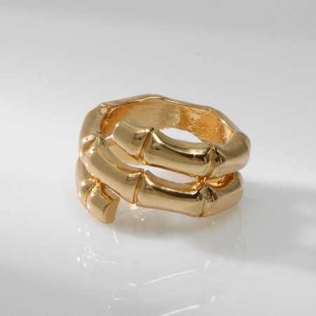 Ring metal "Trend" bamboo, color gold, size 17