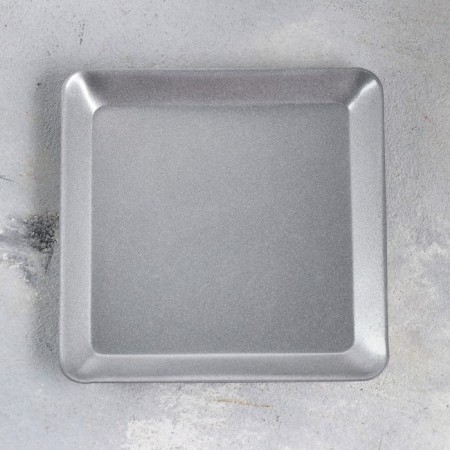 Square Plate Summary of Metal for one candle, 12.6x1.3 cm, silver-2
