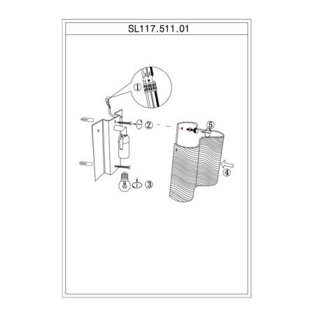 Sconces st. SL117.511.01. ONDE. 1x40 W, E14, 16x15 cm, silver color-3