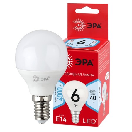 LED LED era Red Line "Shar", 6 W, E14, 320 lm, 4000k, glow of white-1