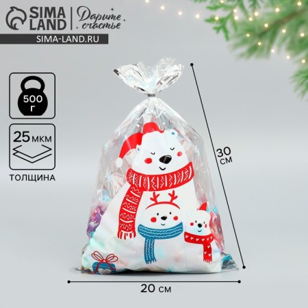 Plastic package "heat and comfort", 20 x 30 cm, new year
