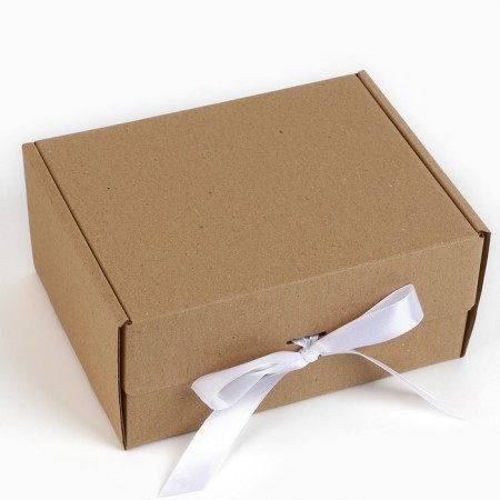 Gift folding box, packaging, “craft, white tape”, 22 x 16.5 x 10 cm-1