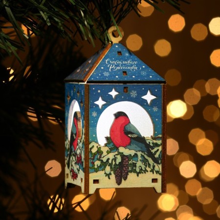 The desktop flashlight of "Happy Christmas", 5 x 5 x 10 cm.