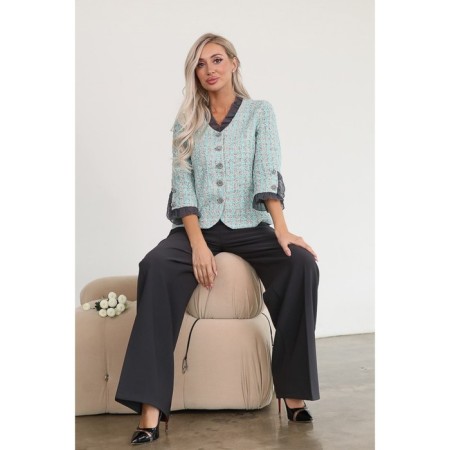 Female jacket, size 48, green color-2