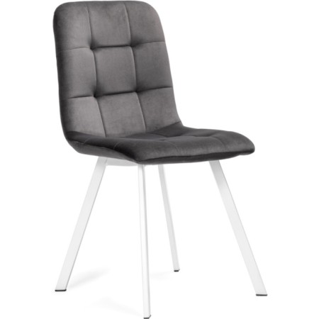 Stool on the BRUK Metal Metal Carcass/velor, white/dark gray 44x53.5x87.5 cm