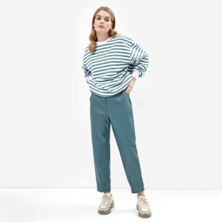 Women's trousers, dark turquoise color, size 48-1