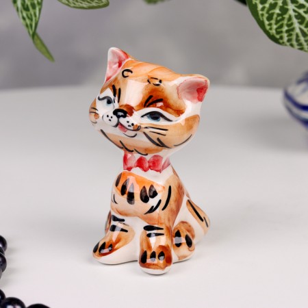 Souvenir "Cat with a bow", gzhel color