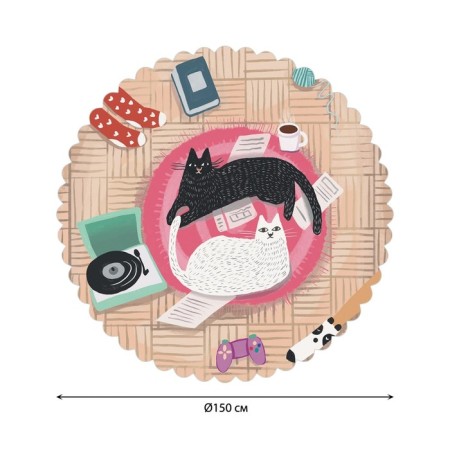 Tables on the table "Home gatherings and cats", round, Saten, d = 150 cm-1