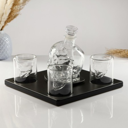 Mini -bar skull, on a stand, skeleton - 750 ml, glasses - 130 ml, 28.5 x 28.5 x 18.5 cm-4