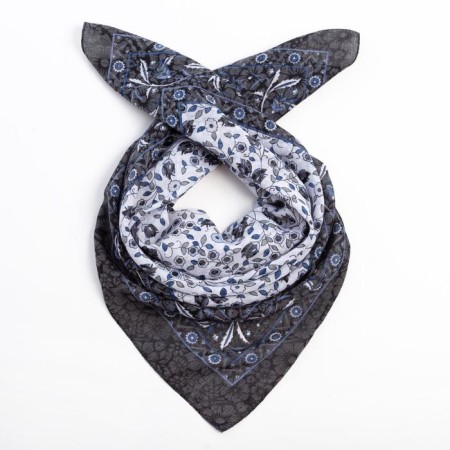 Women's scarf, dark gray color, size 72*72